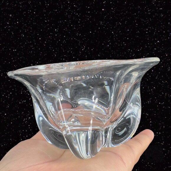 Magnor Norway Clear Glass Bowl Scandinavian Clear Abstract Bowl Dish Centerpiece - Picture 2 of 10